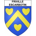 Pegatinas escudo de armas de Friville-Escarbotin adhesivo de la etiqueta engomada