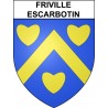 Pegatinas escudo de armas de Friville-Escarbotin adhesivo de la etiqueta engomada