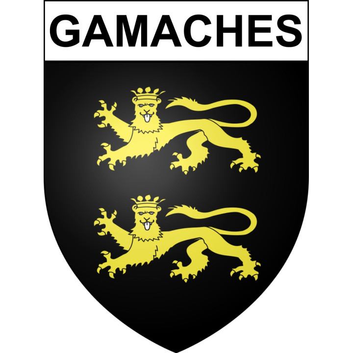 Pegatinas escudo de armas de Gamaches adhesivo de la etiqueta engomada