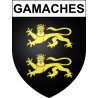 Pegatinas escudo de armas de Gamaches adhesivo de la etiqueta engomada