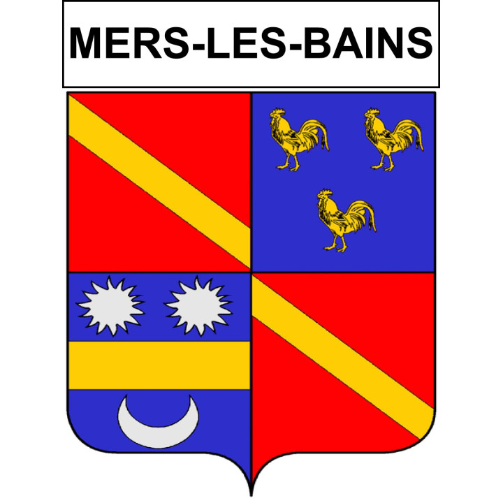 Mers-les-Bains Sticker wappen, gelsenkirchen, augsburg, klebender aufkleber