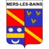 Pegatinas escudo de armas de Mers-les-Bains adhesivo de la etiqueta engomada