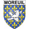Pegatinas escudo de armas de Moreuil adhesivo de la etiqueta engomada