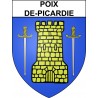 Pegatinas escudo de armas de Poix-de-Picardie adhesivo de la etiqueta engomada