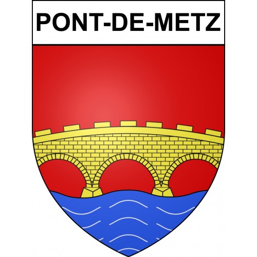Pegatinas escudo de armas de Pont-de-Metz adhesivo de la etiqueta engomada