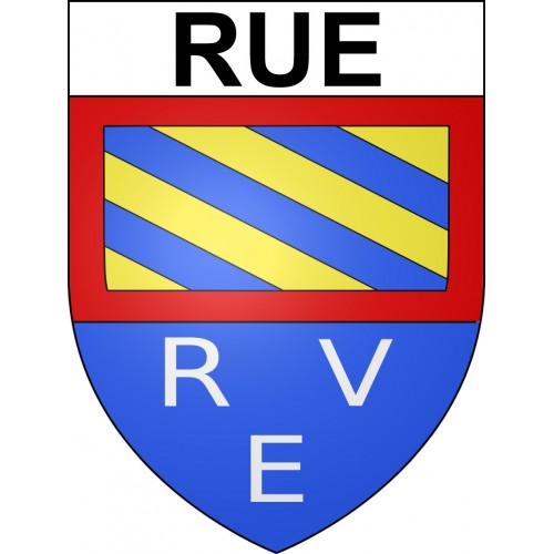 Pegatinas escudo de armas de Rue adhesivo de la etiqueta engomada