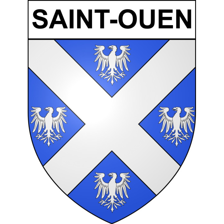 Pegatinas escudo de armas de Saint-Ouen adhesivo de la etiqueta engomada