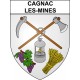 Pegatinas escudo de armas de Cagnac-les-Mines adhesivo de la etiqueta engomada