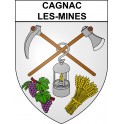 Pegatinas escudo de armas de Cagnac-les-Mines adhesivo de la etiqueta engomada