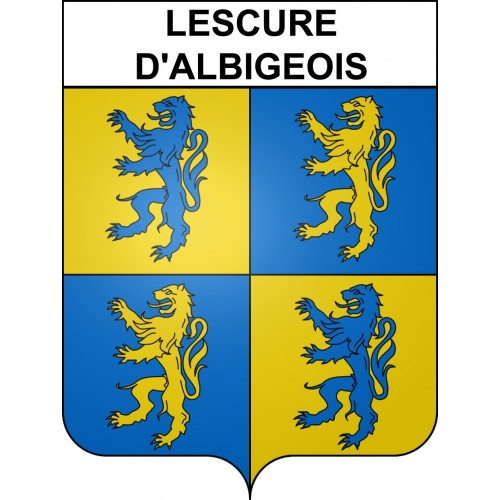 Pegatinas escudo de armas de Lescure-d'Albigeois adhesivo de la etiqueta engomada