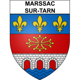 Marssac-sur-Tarn Sticker wappen, gelsenkirchen, augsburg, klebender aufkleber