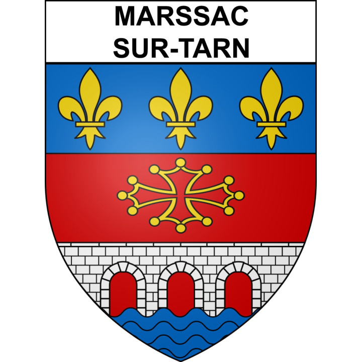 Marssac-sur-Tarn Sticker wappen, gelsenkirchen, augsburg, klebender aufkleber