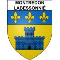Pegatinas escudo de armas de Montredon-Labessonnié adhesivo de la etiqueta engomada