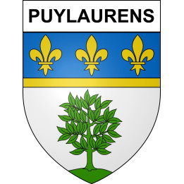 Pegatinas escudo de armas de Puylaurens adhesivo de la etiqueta engomada