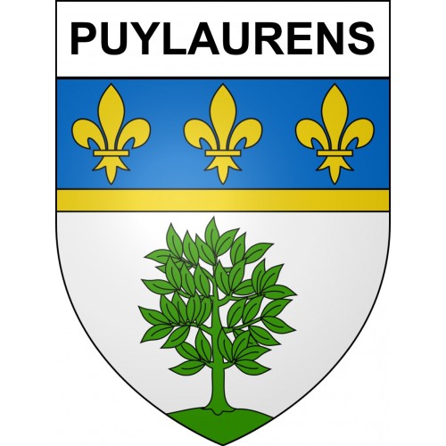 Pegatinas escudo de armas de Puylaurens adhesivo de la etiqueta engomada