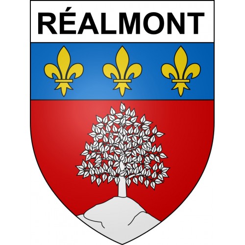 Pegatinas escudo de armas de Réalmont adhesivo de la etiqueta engomada