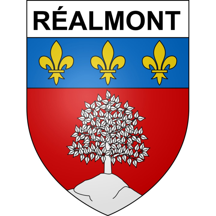Pegatinas escudo de armas de Réalmont adhesivo de la etiqueta engomada