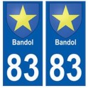 83 Bandol autocollant plaque immatriculation ville