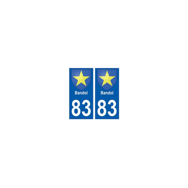 83 Bandol autocollant plaque immatriculation ville