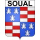 Pegatinas escudo de armas de Soual adhesivo de la etiqueta engomada