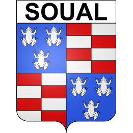 Pegatinas escudo de armas de Soual adhesivo de la etiqueta engomada