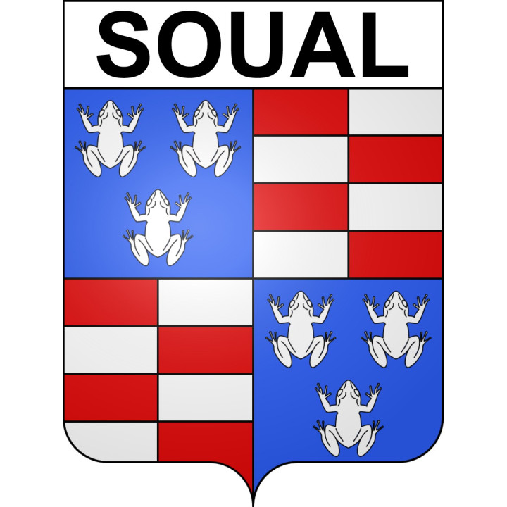 Soual 81 ville sticker blason écusson autocollant adhésif
