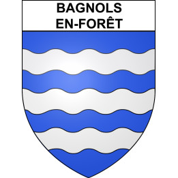 Pegatinas escudo de armas de Bagnols-en-Forêt adhesivo de la etiqueta engomada