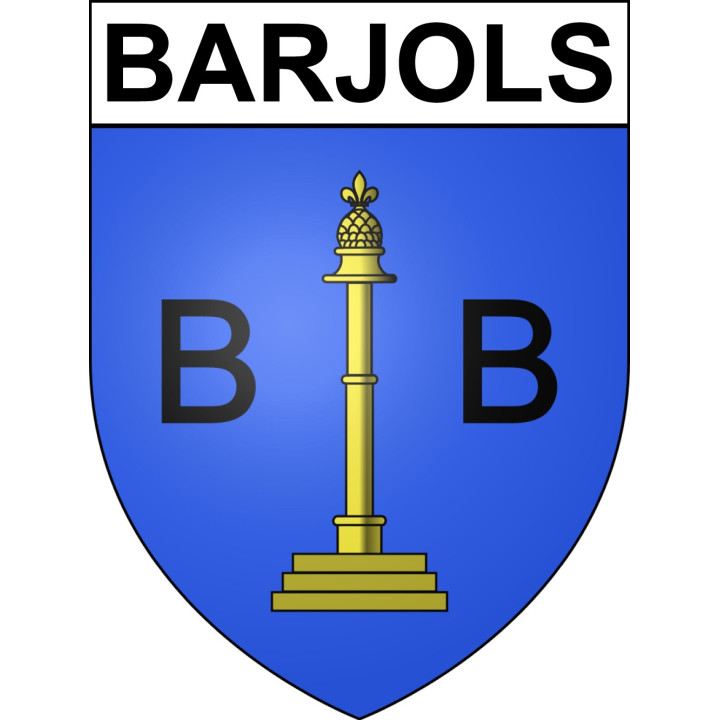 Pegatinas escudo de armas de Barjols adhesivo de la etiqueta engomada