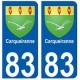 83 Carqueiranne autocollant plaque immatriculation ville