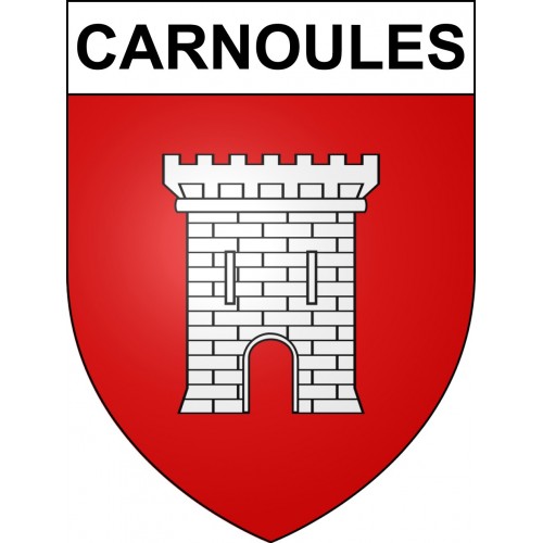 Pegatinas escudo de armas de Carnoules adhesivo de la etiqueta engomada