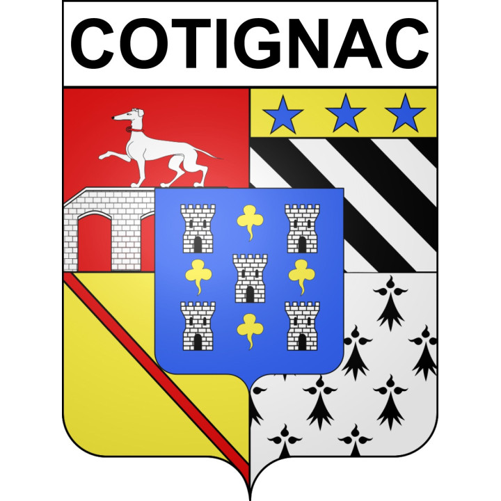 Cotignac 83 ville sticker blason écusson autocollant adhésif