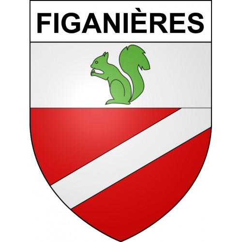 Pegatinas escudo de armas de Figanières adhesivo de la etiqueta engomada