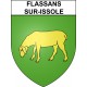 Pegatinas escudo de armas de Flassans-sur-Issole adhesivo de la etiqueta engomada