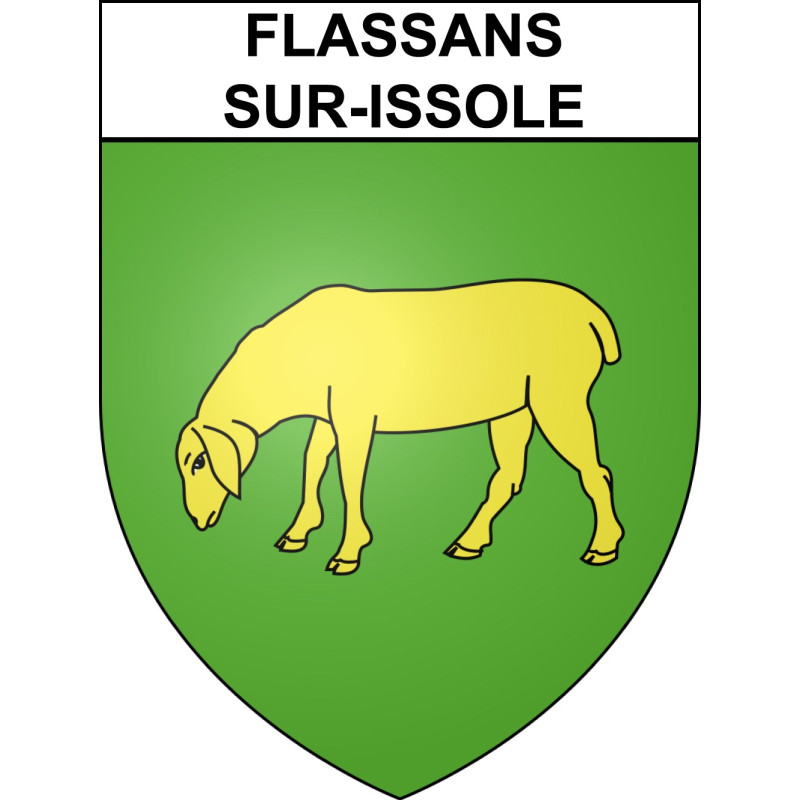 Pegatinas escudo de armas de Flassans-sur-Issole adhesivo de la etiqueta engomada