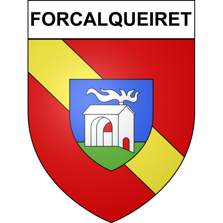 Pegatinas escudo de armas de Forcalqueiret adhesivo de la etiqueta engomada