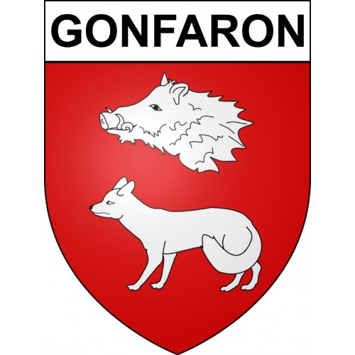 Pegatinas escudo de armas de Gonfaron adhesivo de la etiqueta engomada