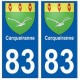 83 Carqueiranne autocollant plaque immatriculation ville
