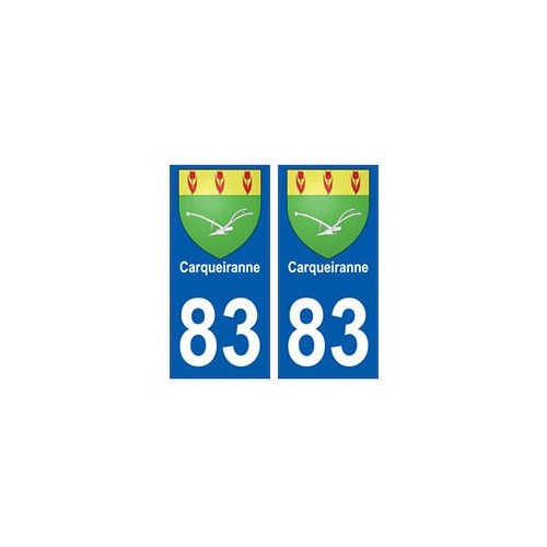 83 Carqueiranne autocollant plaque immatriculation ville