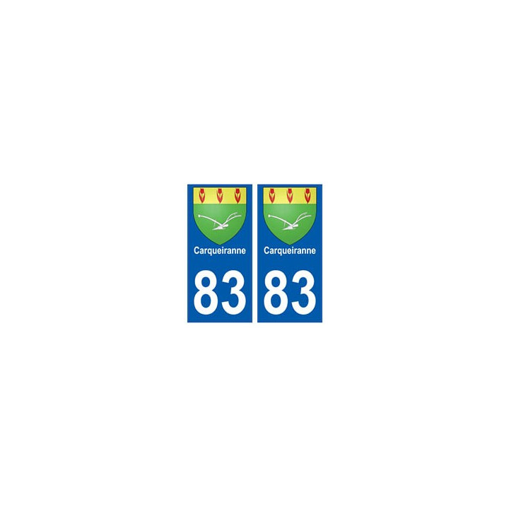 83 Carqueiranne autocollant plaque immatriculation ville