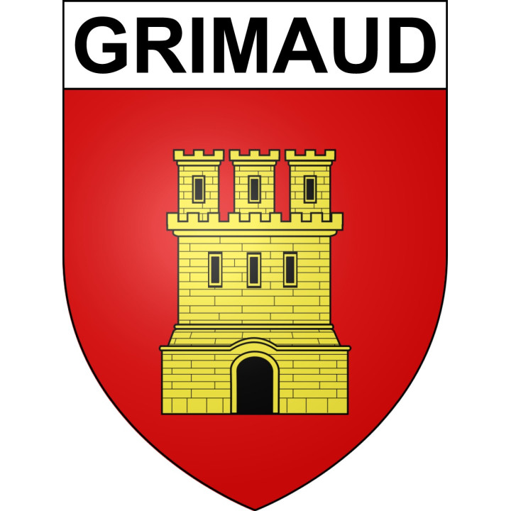 Pegatinas escudo de armas de Grimaud adhesivo de la etiqueta engomada
