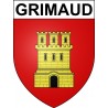 Pegatinas escudo de armas de Grimaud adhesivo de la etiqueta engomada