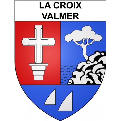 Pegatinas escudo de armas de La Croix-Valmer adhesivo de la etiqueta engomada
