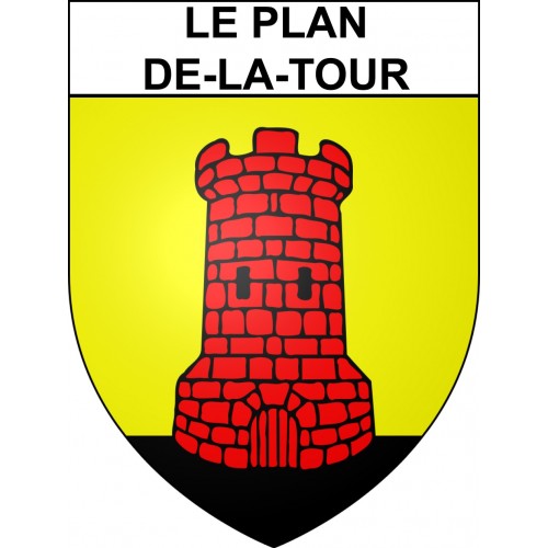 Pegatinas escudo de armas de Le Plan-de-la-Tour adhesivo de la etiqueta engomada