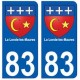 83 La Londe-les-Maures autocollant plaque immatriculation ville
