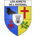 Pegatinas escudo de armas de Les Adrets-de-l'Estérel adhesivo de la etiqueta engomada