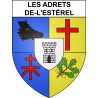 Pegatinas escudo de armas de Les Adrets-de-l'Estérel adhesivo de la etiqueta engomada