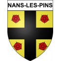 Pegatinas escudo de armas de Nans-les-Pins adhesivo de la etiqueta engomada