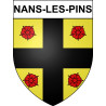 Pegatinas escudo de armas de Nans-les-Pins adhesivo de la etiqueta engomada