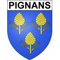Pegatinas escudo de armas de Pignans adhesivo de la etiqueta engomada