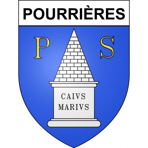 Stickers coat of arms Pourrières adhesive sticker